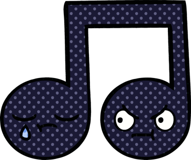 Bir insan tarafından çizilmiş bir notanın çizgi roman tarzı karikatürü