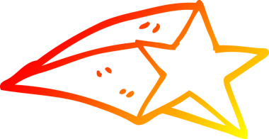 Bir insan tarafından çizilmiş bir çizgi film yıldızının sıcak çizgi çizimi