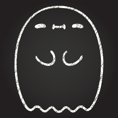 Bir insan tarafından çizilmiş şirin Hayalet Tebeşiri