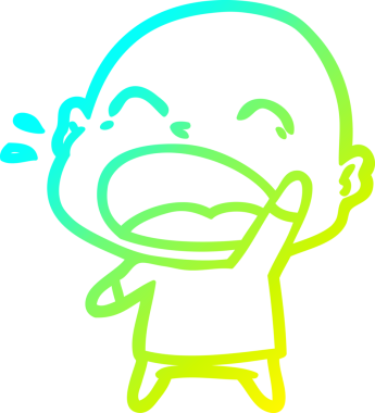 Bir insan tarafından çizilmiş kel adam diye bağıran bir çizgi film çizimi.