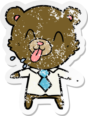 Bir insan tarafından çizilmiş kaba bir çizgi film patronunun sıkıntılı çıkartması.