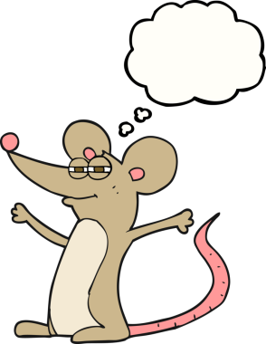 Bir insan tarafından çizilmiş serbest çizim baloncuk çizgi film faresi