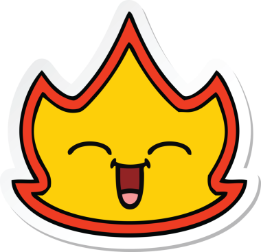 Bir insan tarafından çizilmiş şirin bir çizgi film çıkartması.