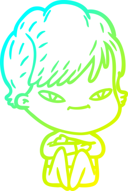 Bir insan tarafından çizilmiş mutlu bir karikatür çizimi.