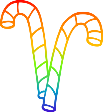 Bir insan tarafından çizilmiş pembe şeker kamışının çizimi.