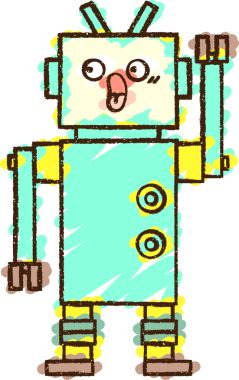 Bir insan tarafından çizilen robot tebeşiri.