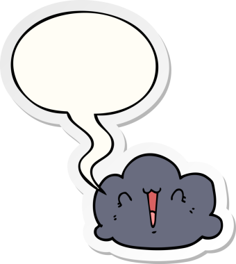 Bir insan tarafından çizilmiş mutlu bulut karikatürü.