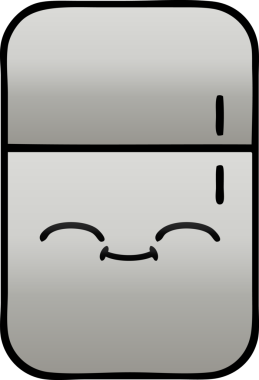 Bir insan tarafından çizilmiş bir buzdolabının gölgelenmiş karikatürü.