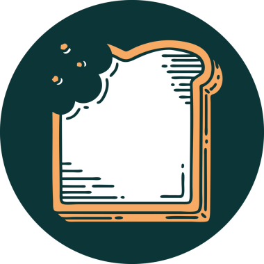 Bir insan tarafından çizilmiş bir ekmek diliminin sembolik dövmesi.