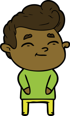 Bir insan tarafından çizilmiş mutlu çizgi film adamı.