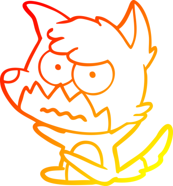 Bir insan tarafından çizilmiş kızgın tilki çizgi çizimi.