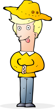 Bir insan tarafından çizilmiş çizgi film şapkası.