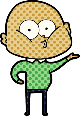 Bir insan tarafından çizilmiş kel bir adam.