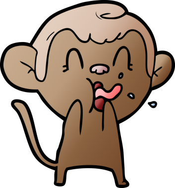 Bir insan tarafından çizilmiş çılgın çizgi film maymunu