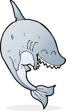 Bir insan tarafından çizilmiş bir köpek balığı.