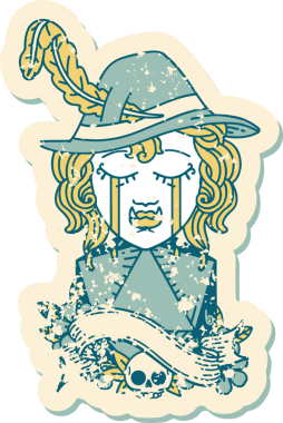 Retro Dövme Tarzı Ağlayan Ork Ozan Karakteri Bir insan tarafından çizilmiş doğal bir D20 rulo