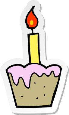 Bir insan tarafından çizilmiş bir kek etiketi.