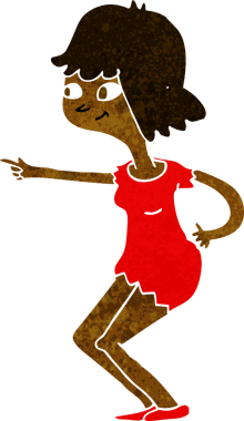 Çizgi film kızı bir insan tarafından çizilmiş