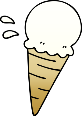 bir insan tarafından çizilmiş garip gölgeli vanilyalı dondurma.