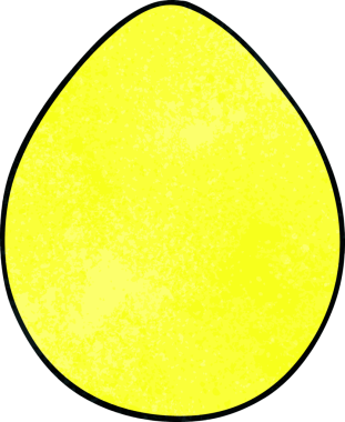 Bir insan tarafından çizilmiş garip bir çizgi film yumurtası.