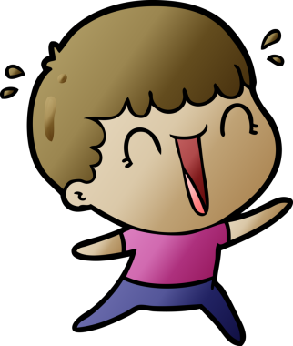 Bir insan tarafından çizilmiş gülen karikatür adam.