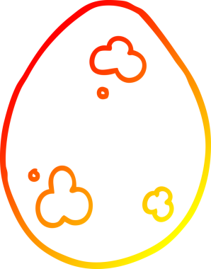 Bir insan tarafından çizilmiş karikatür yumurtasının sıcak gradyan çizimi