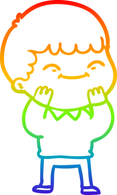 gökkuşağı gradyan çizgi çizimi bir insan tarafından çizilmiş mutlu bir çocuk