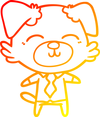 Bir insan tarafından çizilmiş çizgi film köpek müdürünün sıcak çizgi çizimi