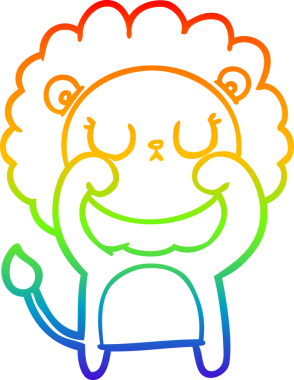 gökkuşağı gradyan çizgi çizimi bir insan tarafından çizilmiş bir aslan