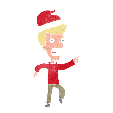 Çizgi filmci bir insan tarafından çizilen Noel için hazırlanıyor.