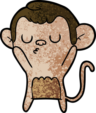 Bir insan tarafından çizilmiş çizgi maymun.