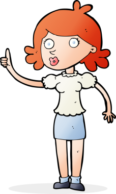 Bir insan tarafından çizilmiş bir fikri olan karikatür kadın.