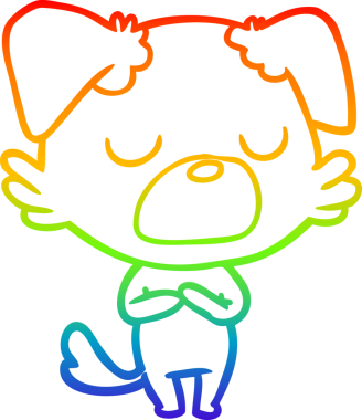 gökkuşağı gradyan çizimi bir insan tarafından çizilmiş bir çizgi köpek