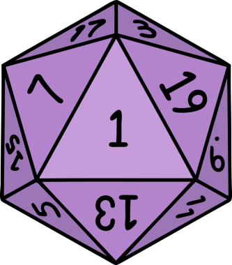 Retro Dövme Biçimi Doğal 1D20 zar bir insan tarafından çizildi