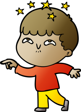 çizgi film bir insan tarafından çizilmiş hayret verici çocuk.