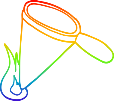 gökkuşağı gradyan çizgi çizimi bir insan tarafından çizilmiş bir çizgi büyüteç