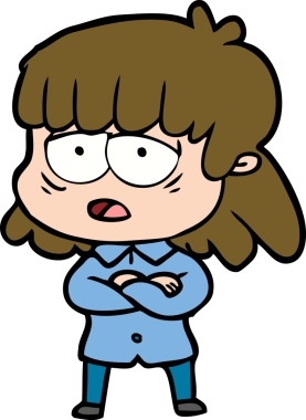 Bir insan tarafından çizilmiş yorgun bir kadın.