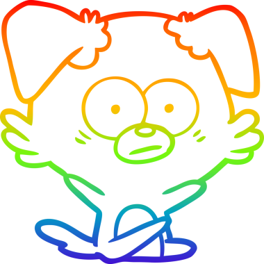 gökkuşağı gradyan çizimi bir insan tarafından çizilmiş sinirli bir köpek çizgi filmi