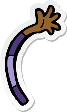 Bir insan tarafından çizilmiş bir karikatür kolunun çıkartması.