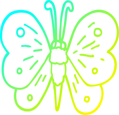 Bir insan tarafından çizilen kelebeğin soğuk gradyan çizgisi.