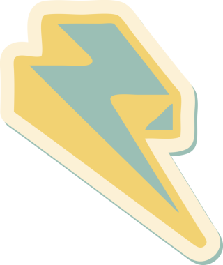 Bir insan tarafından çizilmiş geleneksel yıldırım stili dövme etiketi