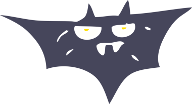 Bir insan tarafından çizilen cadılar bayramı yarasasının düz renk çizimi