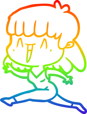 gökkuşağı gradyan çizimi bir insan tarafından çizilmiş bir karikatür kadın