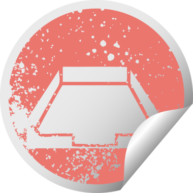 Bir insan tarafından çizilmiş bir posta kutusunun sıkıntılı dairesel soyulan etiketi.