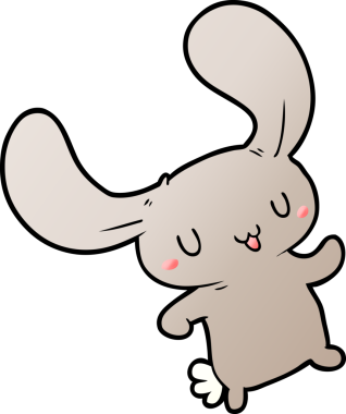 Bir insan tarafından çizilmiş çizgi film tavşanı