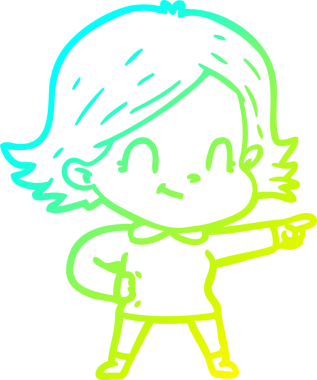 Bir insan tarafından çizilmiş soğuk gradyan çizgi çizimi.