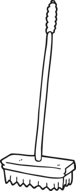 Bir insan tarafından çizilmiş siyah beyaz karikatür fırçası.