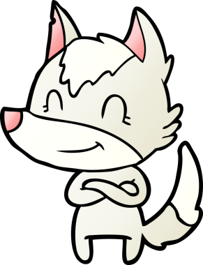 Bir insan tarafından çizilmiş dost canlısı bir kurt.