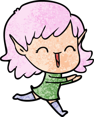 Bir insan tarafından çizilmiş bir elf kızı.