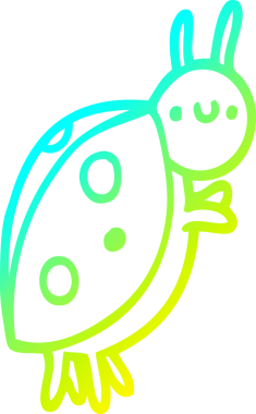 Bir insan tarafından çizilmiş bir uğur böceğinin soğuk çizgi çizimi